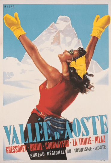 migliori esempi pubblicità turismo_valle d aosta_vintage poster