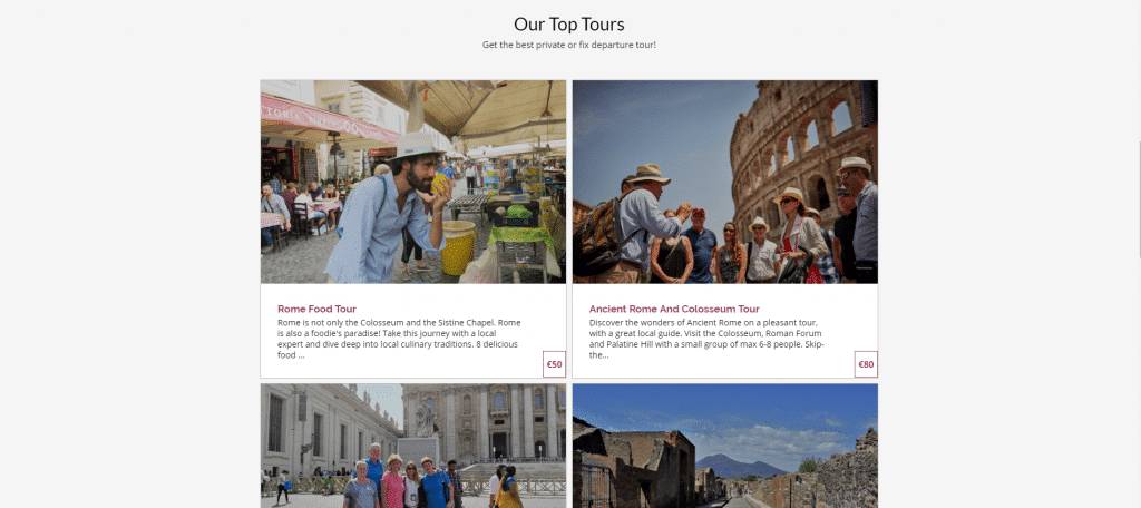 esempi siti web_you local rome_pagina homepage top tour