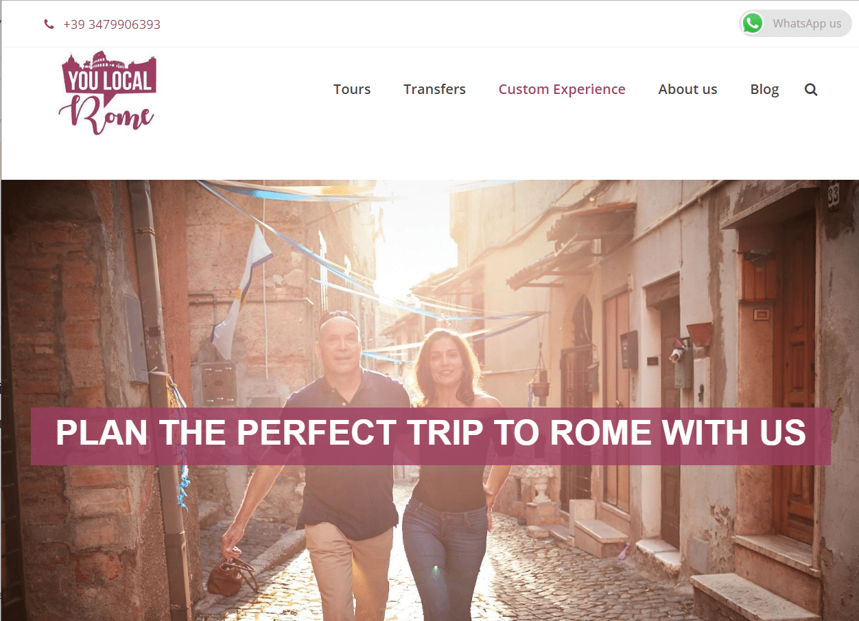 web marketing turistico esempio you local rome _sito web